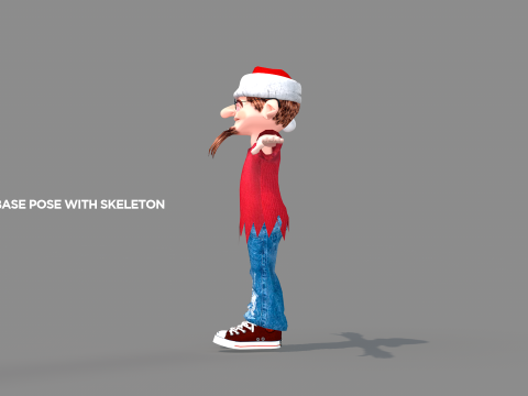 Happy Elf Character 3D मॉडल