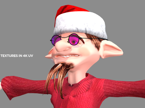 Happy Elf Character 3D मॉडल