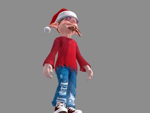 Happy Elf Character 3D मॉडल