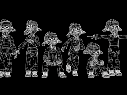Happy Elf Character 3D मॉडल