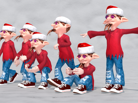 Happy Elf Character 3D मॉडल