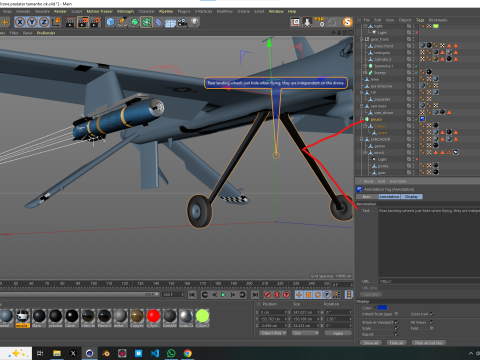 US Drone Militar Predator Mq-1B 3D मॉडल