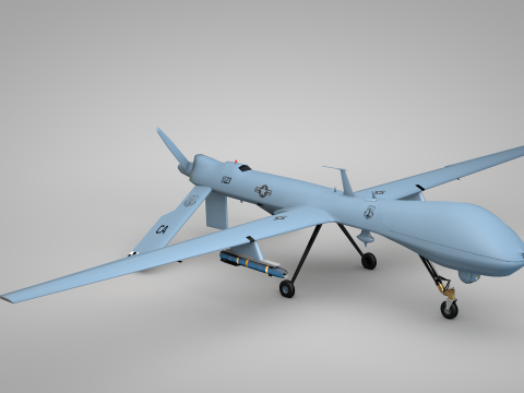 US Drone Militar Predator Mq-1B 3D मॉडल