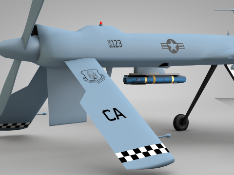 US Drone Militar Predator Mq-1B 3D मॉडल