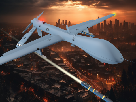 US Drone Militar Predator Mq-1B 3D Model