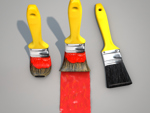 Paint Brush Yellow Modelo 3D