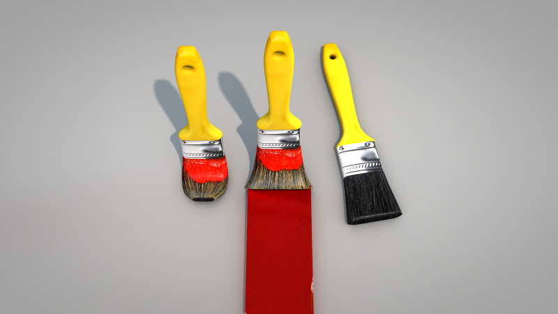 Paint Brush Yellow Modelo 3D .c4d .max .obj .3ds .fbx .stl .blend
