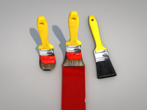 Paint Brush Yellow 3D Модель