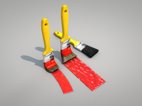 Paint Brush Yellow Modelo 3D