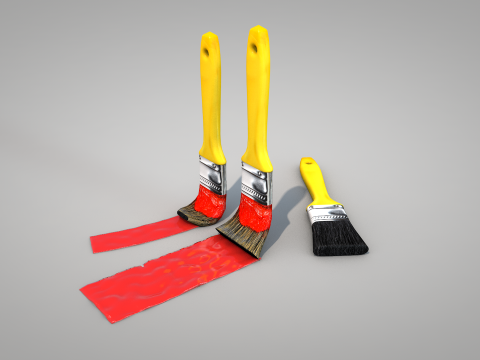Paint Brush Yellow Modelo 3D