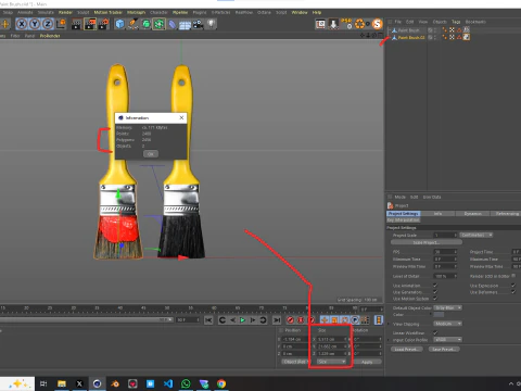 Paint Brush Yellow 3D Model