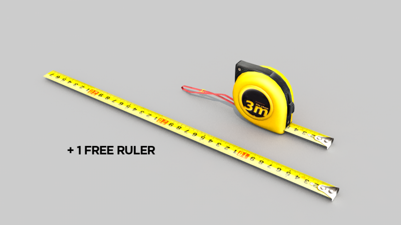 Tape Measure 3D Model .c4d .max .obj .3ds .fbx .stl .blend 