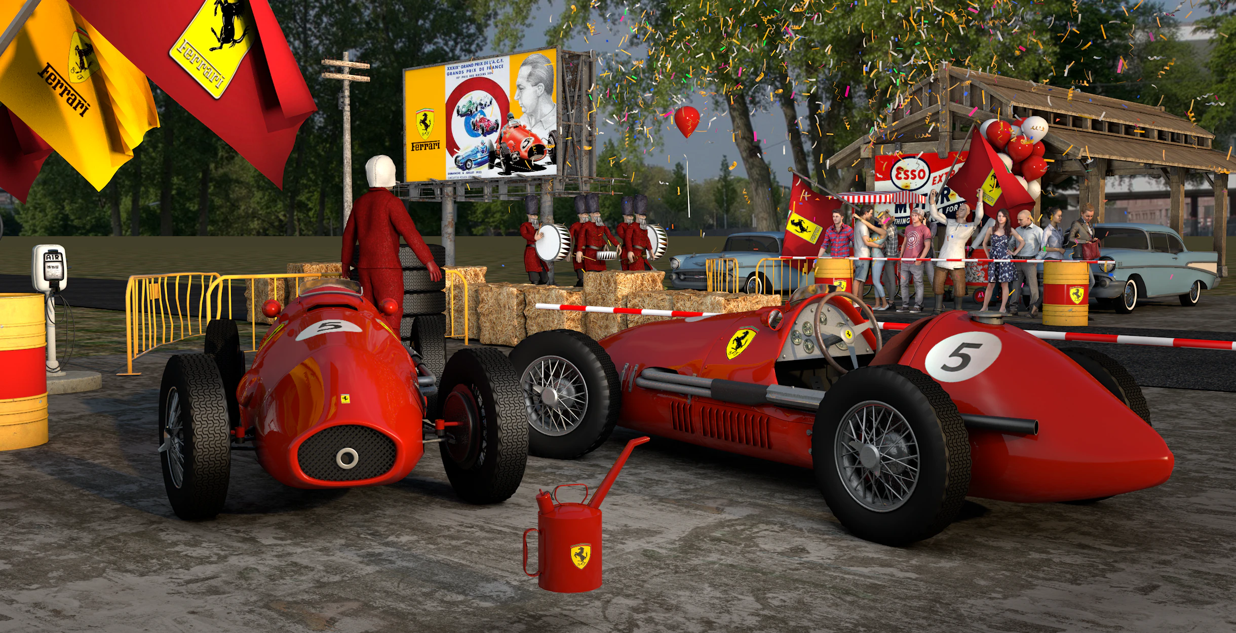 Ferrari 500 F2 1952 and Team 3D Model .c4d .max .obj .3ds .fbx .stl .blend
