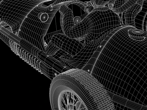 Ferrari 500 F2 1952 and Team 3D Model