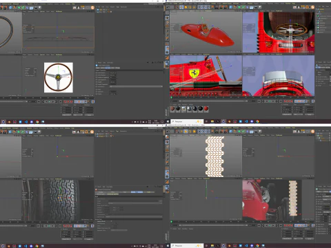 Ferrari 500 F2 1952 and Team 3D Model