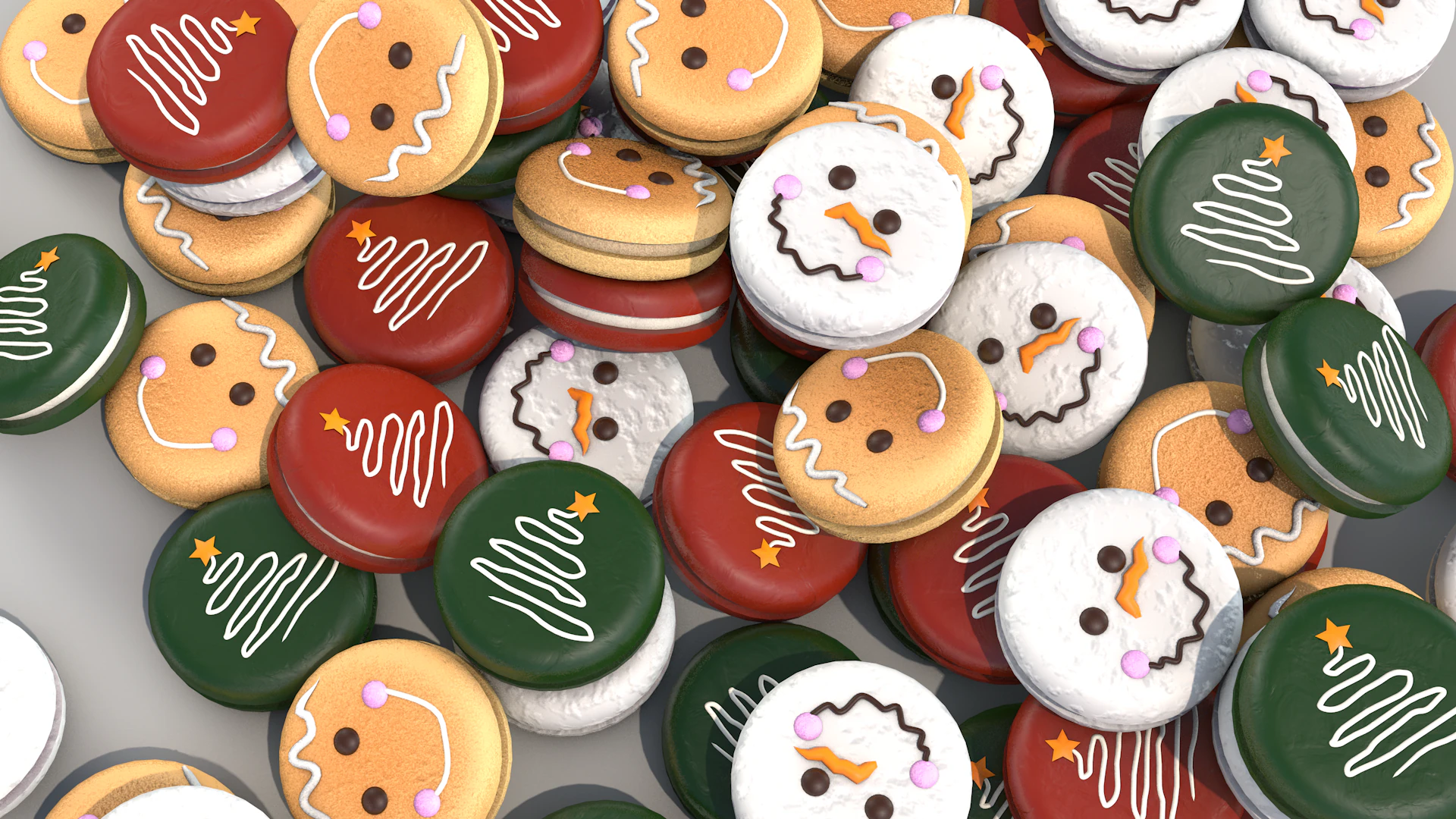 Funny Cookies 3D Model .c4d .max .obj .3ds .fbx .stl .blend 