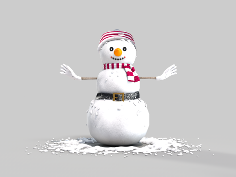 Snowman in The Snow 3D Model
