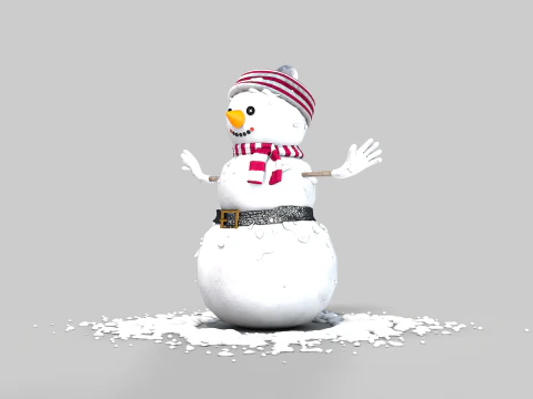 Snowman in The Snow 3D Model