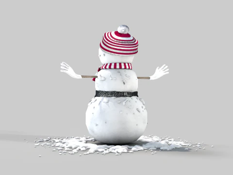 Snowman in The Snow 3D Model