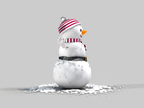 Snowman in The Snow 3D Model