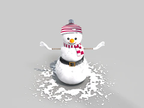 Snowman in The Snow 3D Model