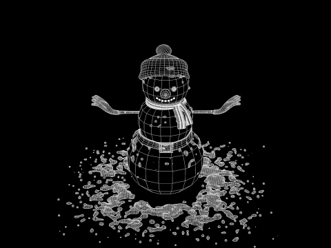 Snowman in The Snow 3D Model