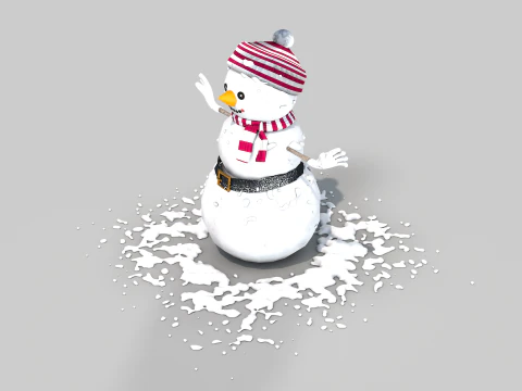 Snowman in The Snow 3D Model