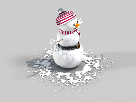 Snowman in The Snow 3D Model