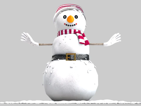 Snowman in The Snow 3D Model