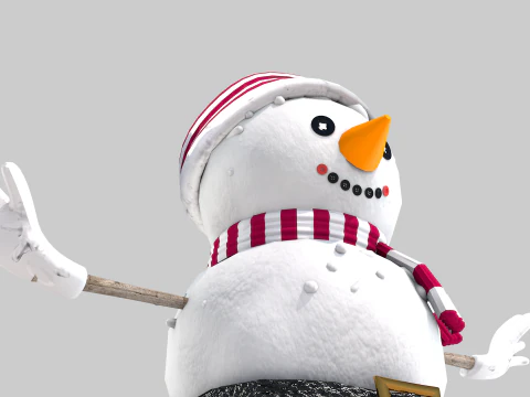 Snowman in The Snow 3D Model