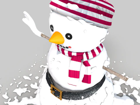 Snowman in The Snow 3D Model
