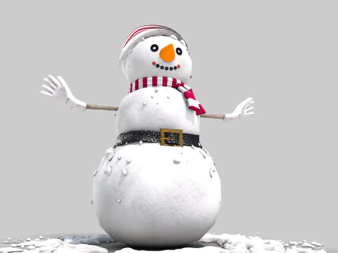 Snowman in The Snow 3D Model