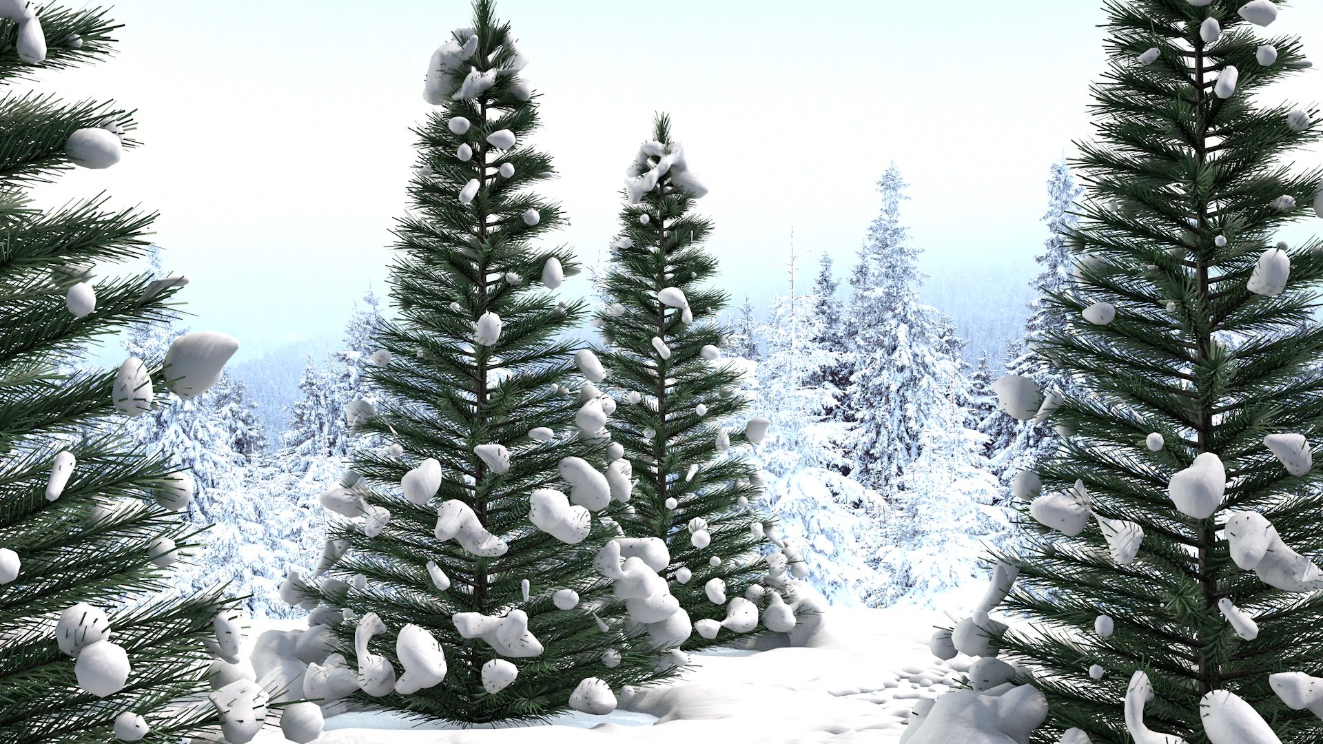 Pine Tree in The Snow 3D Model .c4d .max .obj .3ds .fbx .stl .blend
