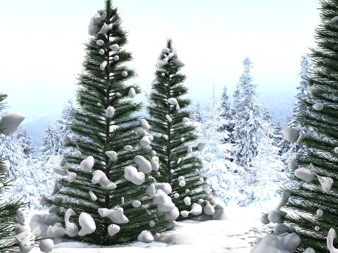Pine Tree in The Snow 3D 模型