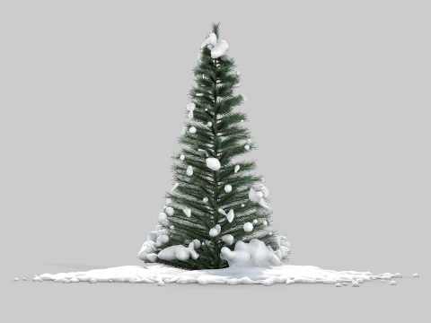 Pine Tree in The Snow 3D Model