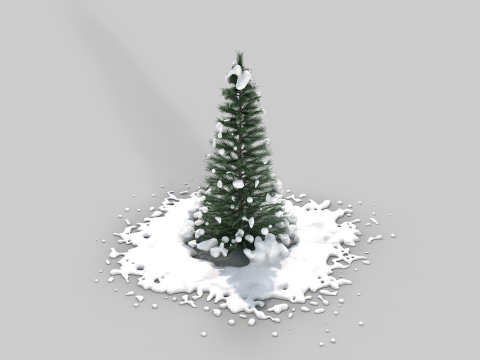 Pine Tree in The Snow 3D मॉडल