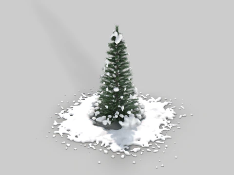 Pine Tree in The Snow 3D Model