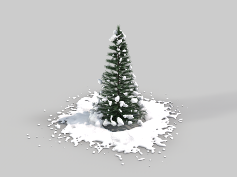 Pine Tree in The Snow 3D मॉडल