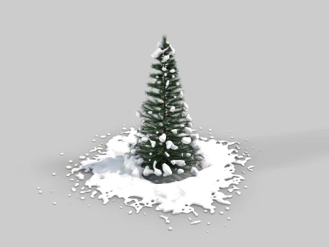 Pine Tree in The Snow 3D Model