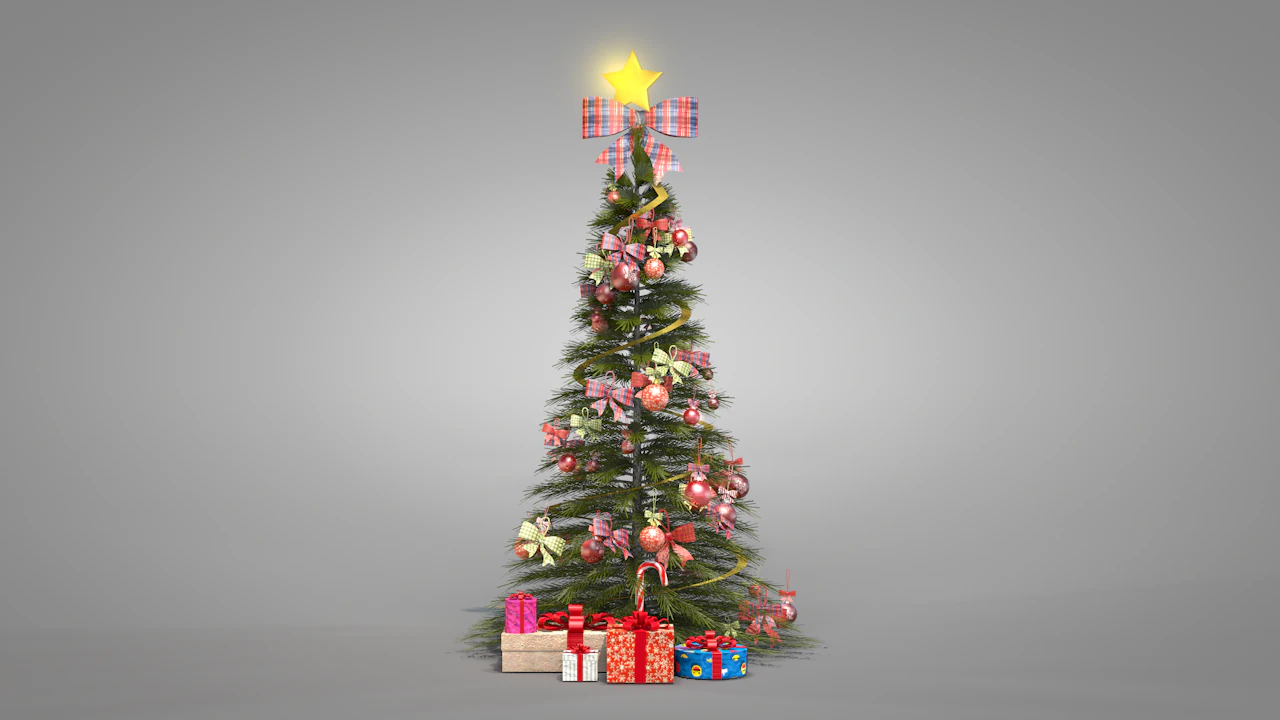 Christmas Pine Tree 3D Model .c4d .max .obj .3ds .fbx .stl .blend 
