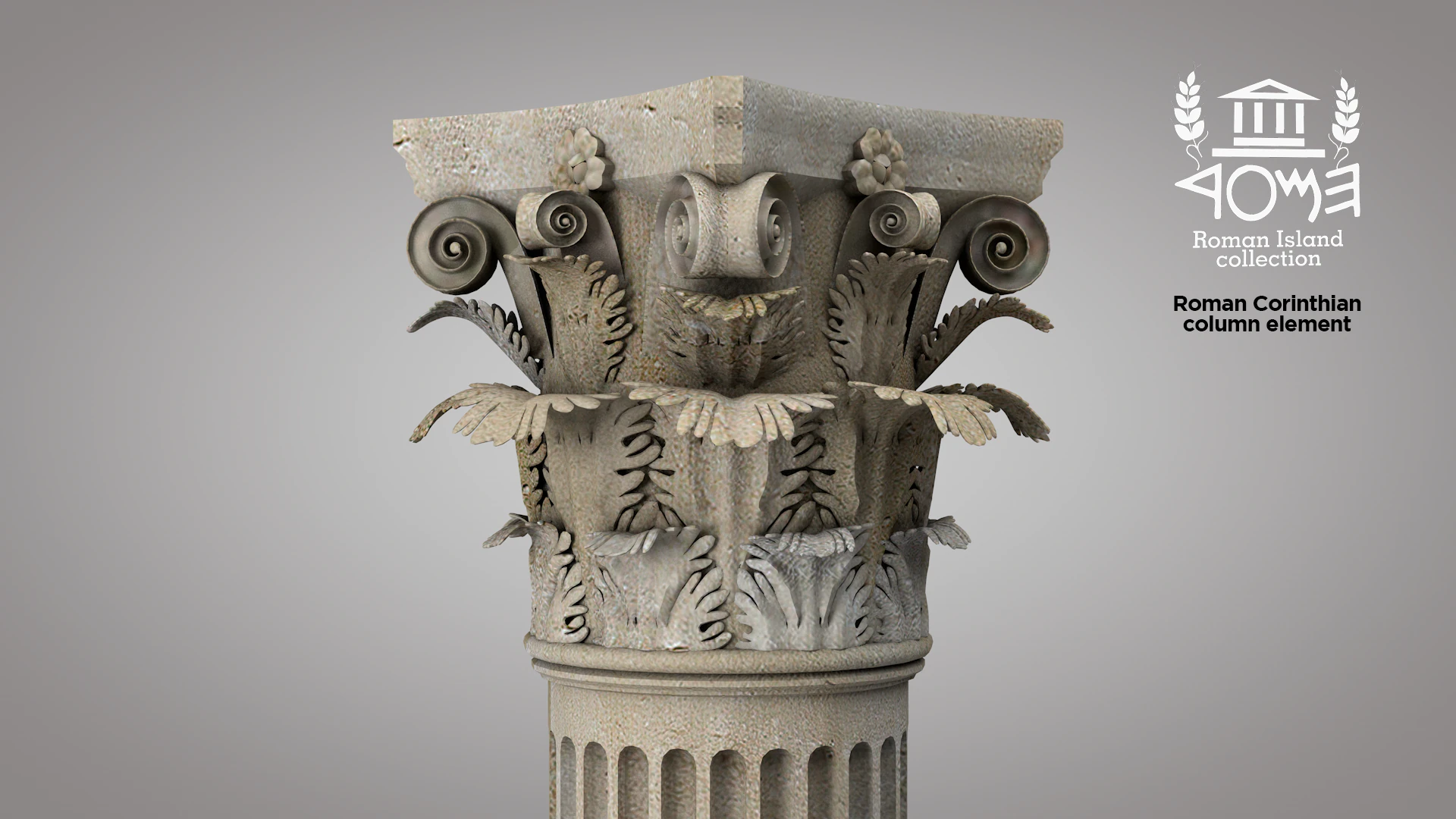 Roman Corinthian column element 3D Model .c4d .max .obj .3ds .fbx .stl .blend 