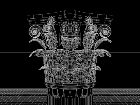 Roman Corinthian column element 3D Model