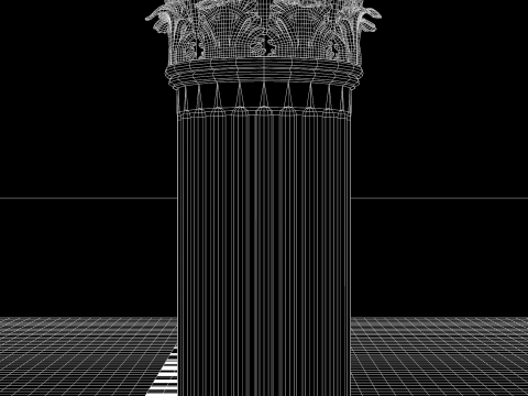 Roman Corinthian column element Model 3D