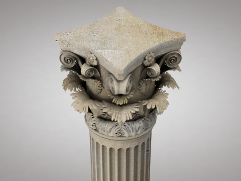 Roman Corinthian column element Model 3D