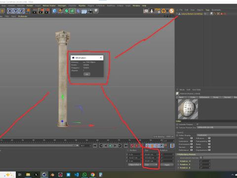Roman Corinthian column element 3D Model