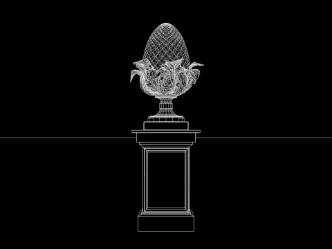 Roman Pine Cone Sculpture 3D 模型