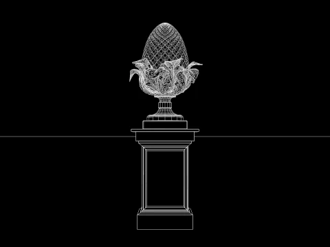 Roman Pine Cone Sculpture 3D Model