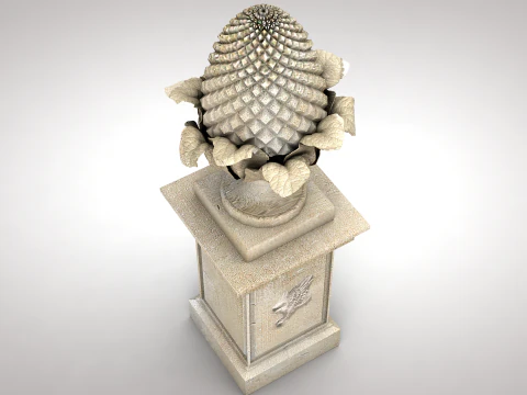 Roman Pine Cone Sculpture 3D Model