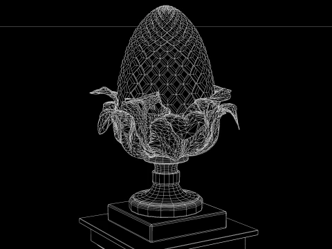 Roman Pine Cone Sculpture 3D Model