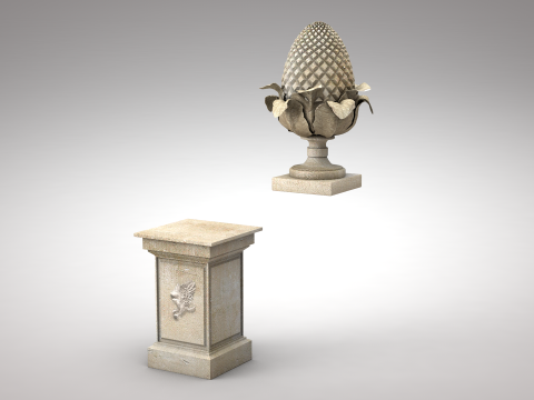 Roman Pine Cone Sculpture 3D 模型